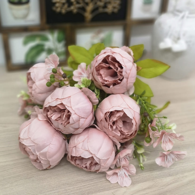 Искусственные цветы в Волгограде | Цветы искусственные «Пионы», розовый, винтаж, букет
