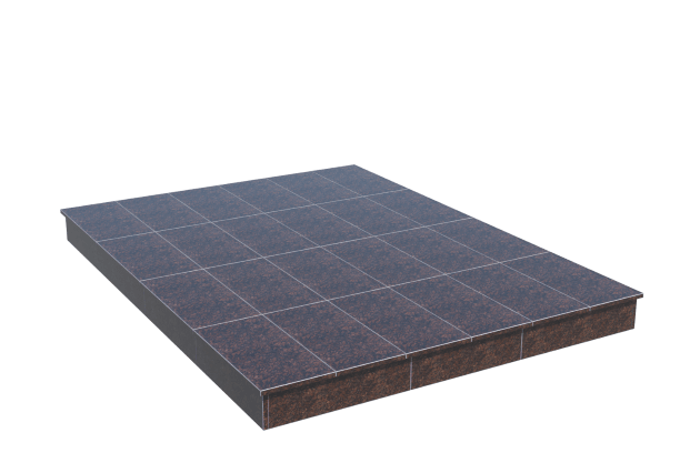 Площадки на могилу в Волгограде | Площадка с вертикальной (15 см) облицовкой Дымовским гранитом