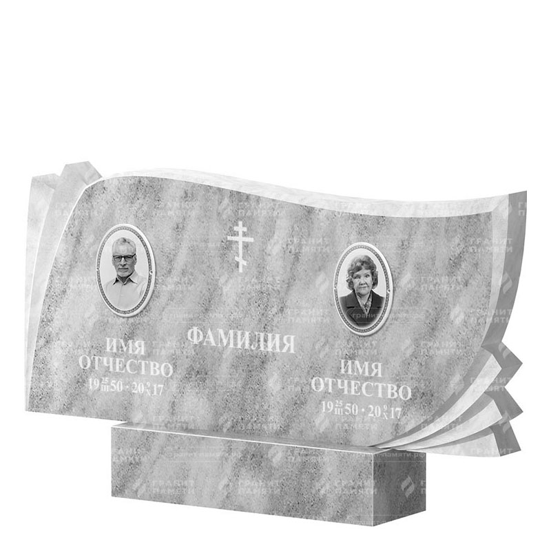 Памятники из мрамора в Волгограде | Двойной мраморный памятник ФМ-265