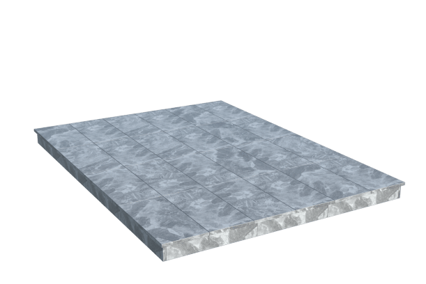 Площадки на могилу в Волгограде | Площадка с вертикальной (10 см) мраморной облицовкой