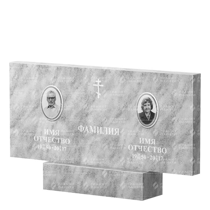 Памятники из мрамора в Волгограде | Двойной мраморный памятник, прямой