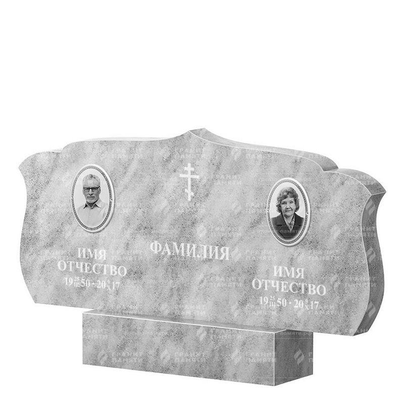 Памятники из мрамора в Волгограде | Двойной мраморный памятник ФМ-130
