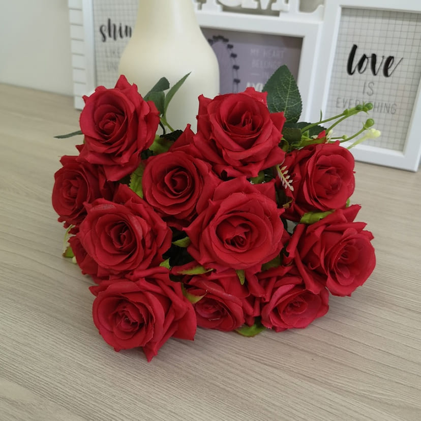 Искусственные цветы в Волгограде | Цветы искусственные «Розы острые», красные, букет