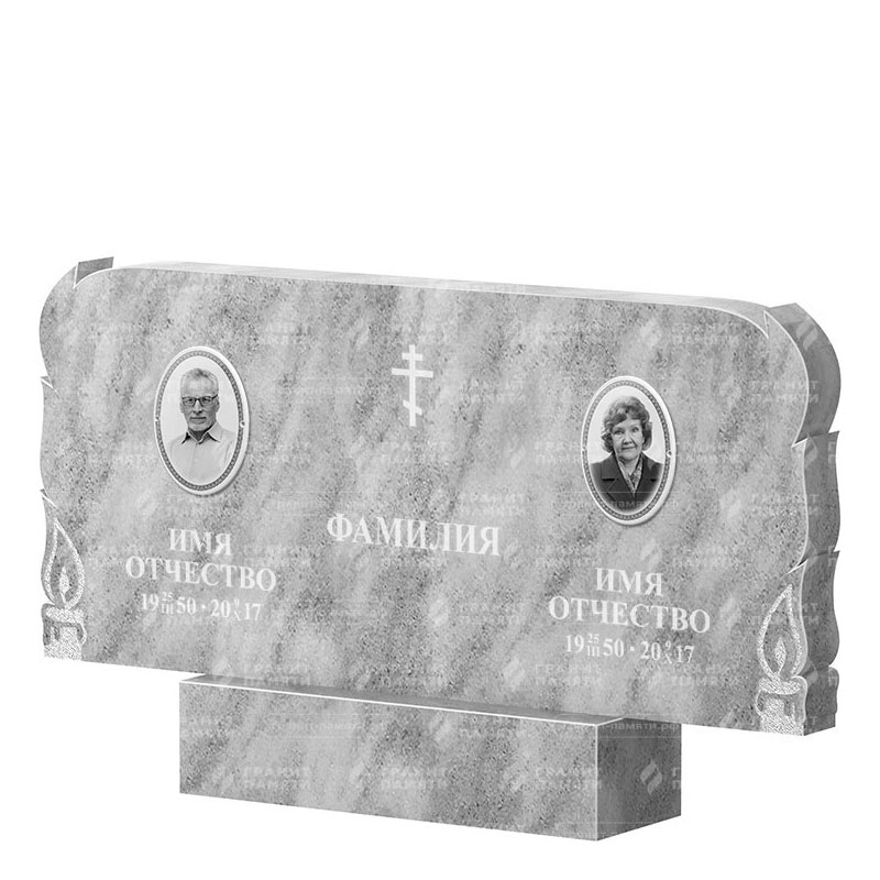 Памятники из мрамора в Волгограде | Двойной мраморный памятник ФМ-133