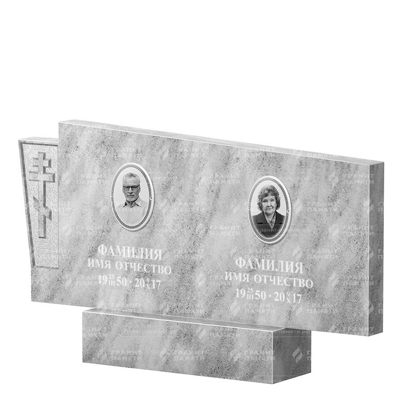 Памятники из мрамора в Волгограде | Двойной мраморный памятник ФМ-137