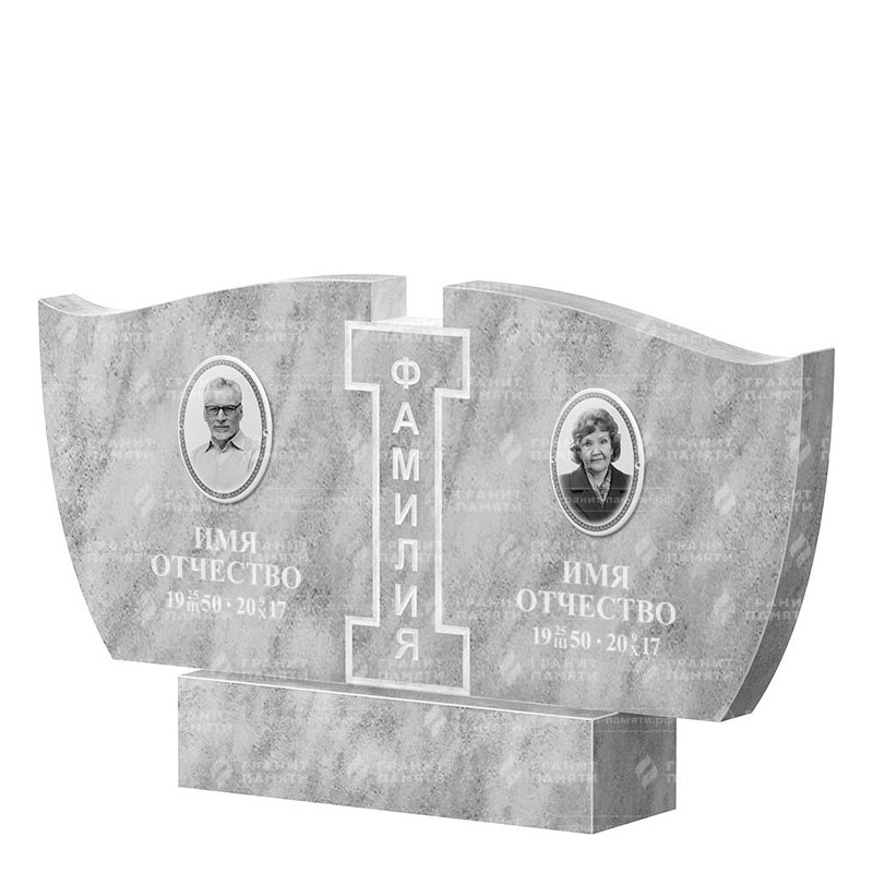 Памятники из мрамора в Волгограде | Двойной мраморный памятник ФМ-138