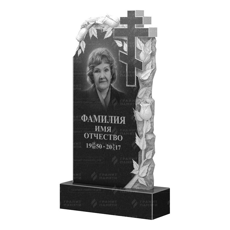 Памятники из гранита с цветами в Волгограде | Гранитный памятник ФГ-088