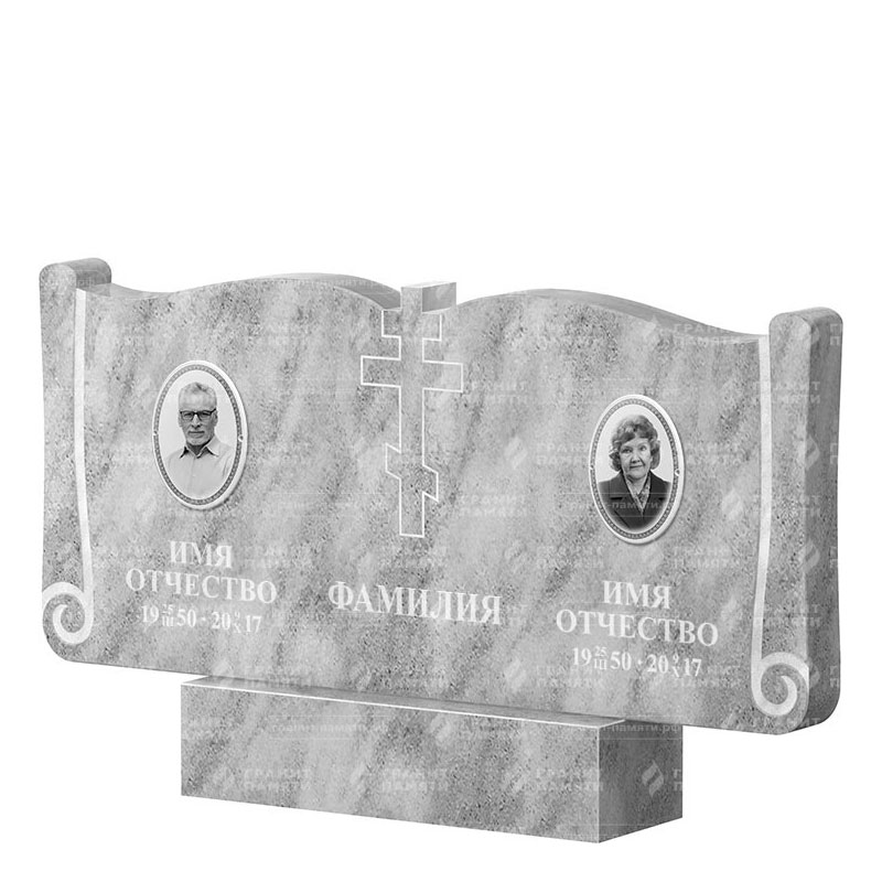 Памятники из мрамора в Волгограде | Двойной мраморный памятник ФМ-263