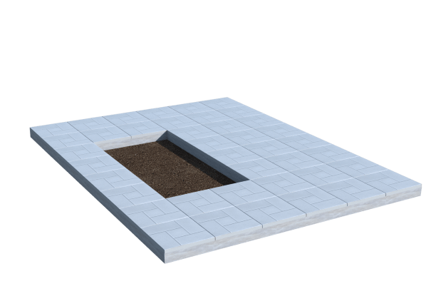 Площадки на могилу в Волгограде | Площадка с тротуарной плиткой (под цветник)