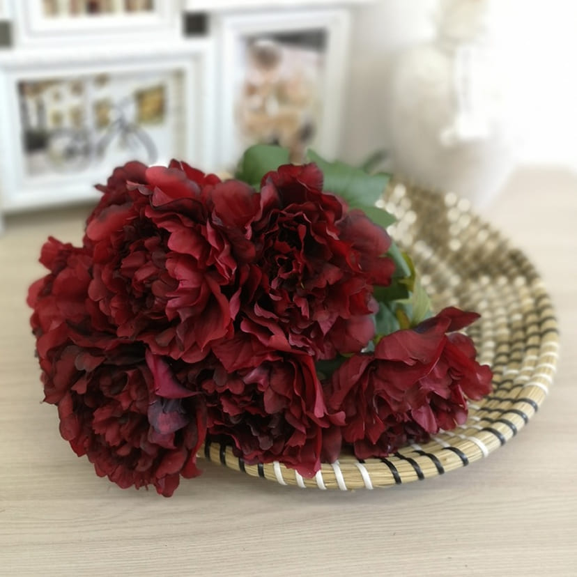 Искусственные цветы в Волгограде | Цветы искусственные «Пионы», бордовые, букет