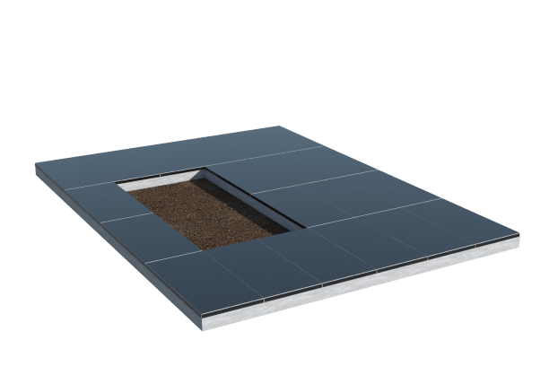 Площадки на могилу в Волгограде | Площадка с облицовкой гранитом Габбро (под цветник)