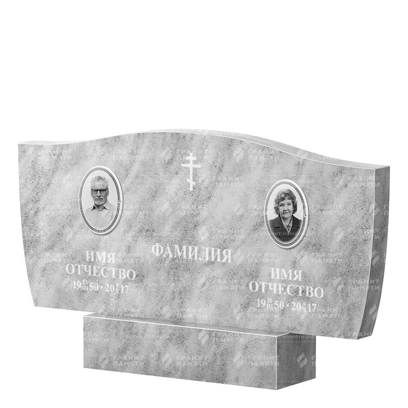 Памятники из мрамора в Волгограде | Двойной мраморный памятник ФМ-258
