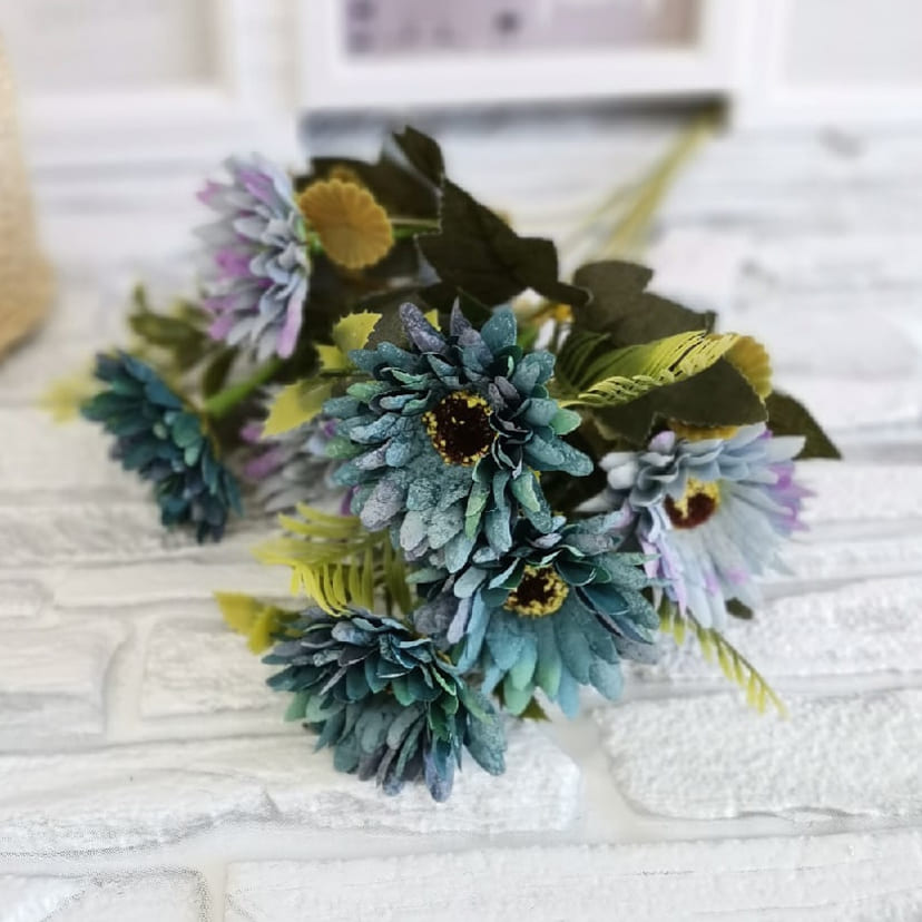 Искусственные цветы в Волгограде | Цветы искусственные «Ромашки», фиолетово-голубые, букет