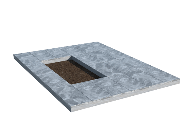 Площадки на могилу в Волгограде | Площадка с мраморной облицовкой (под цветник)