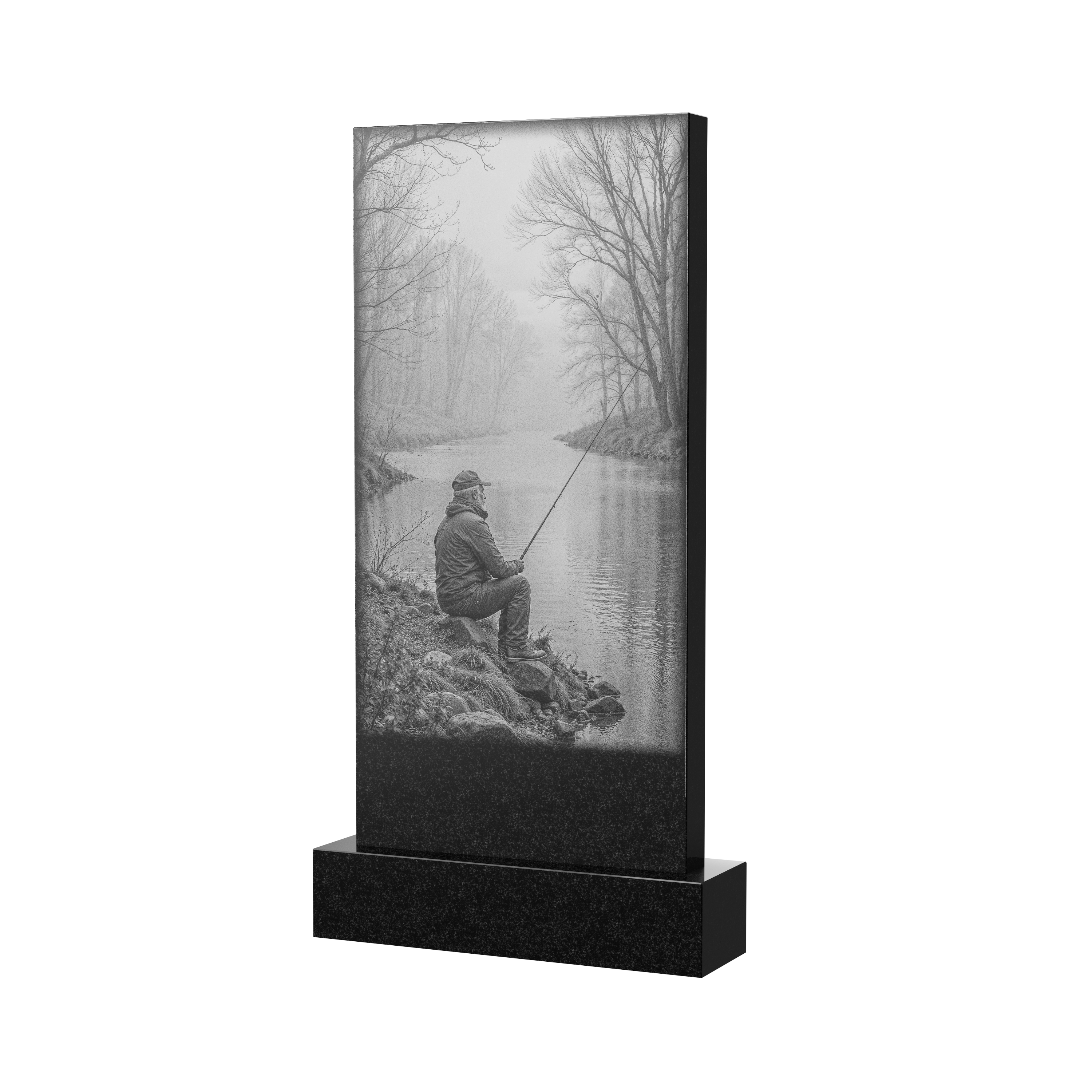 Рисунки | Оформление оборотной стороны стелы с рыбалкой, рисунок ОБ-020