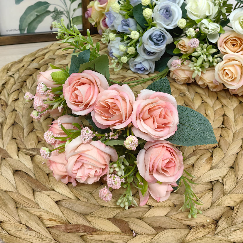 Искусственные цветы в Волгограде | Цветы искусственные «Розы», нежно-розовые, букет