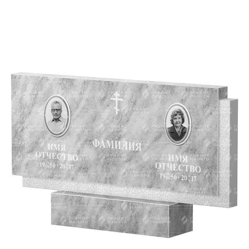 Памятники из мрамора в Волгограде | Двойной мраморный памятник ФМ-132