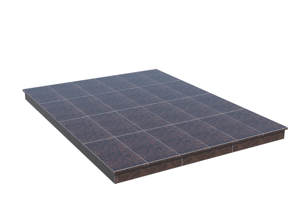 Площадки на могилу в Волгограде | Площадка с вертикальной (10 см) облицовкой Дымовским гранитом